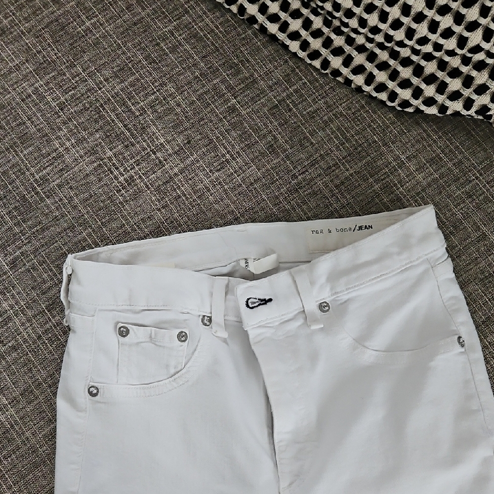 Rag & Bone High Rise White Jeans